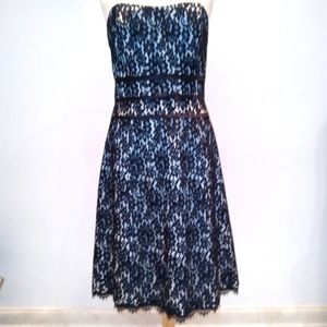 Black Lace Strapless Dress, 12